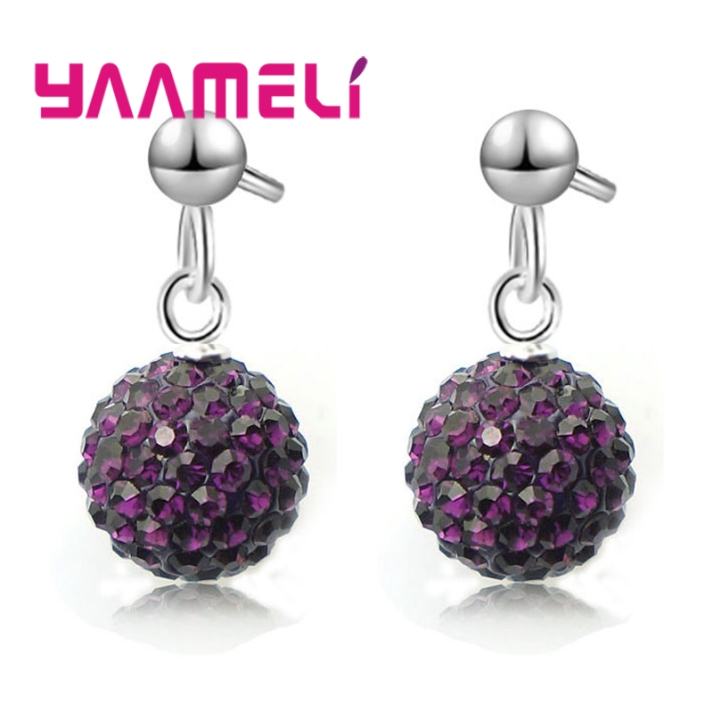 Pendientes de plata esterlina 925 para mujer y niña, aretes de cristal austriaco con bola de discoteca, aro con palanca trasera, joyería Huggie,: Verde Libélula