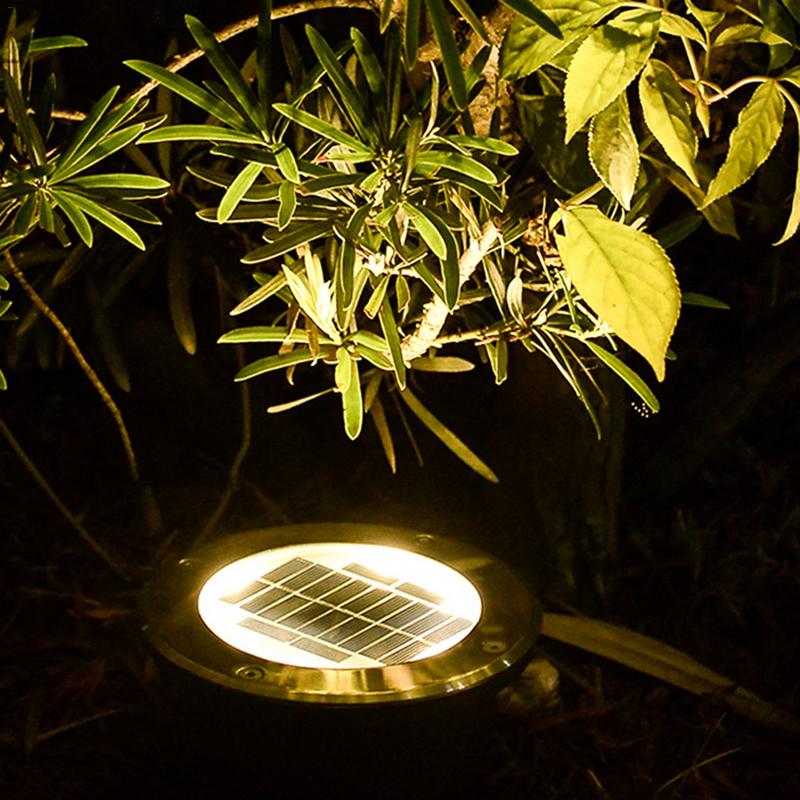 Viileä/lämmin valkoinen 8 led aurinkovoimalla haudattu valo maavalaisin ulkopolku tapa puutarha terassi maanalaiset lamput