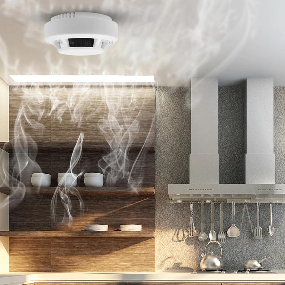 Home Security Wireless Smoke Fire Detector High Senstive Independent Alarm Fire Sensor Smoke Alarm LED Indicator Safety