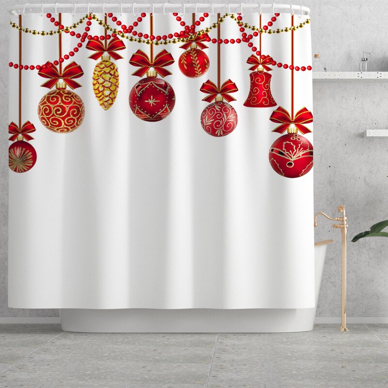 Kerst Badmat En Douchegordijn Set Gedrukt Badkamer Mat Set Anti Slip Badkamer Voet Mat Absorberende Badkamer Tapijt