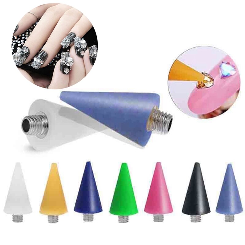 Crayon Metal Head Nail acrílico punteado pluma Rhinestones cristal diamante tachuelas selector lápiz para cera acrílico Mango para cuentas herramienta