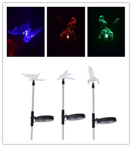 Vlinder Dragonfly Solar Power LED Light Outdoor Tuin Gazon Lamp Decor Licht Waterdicht Vlinder/Vogel/Dragonfly 72.5cm