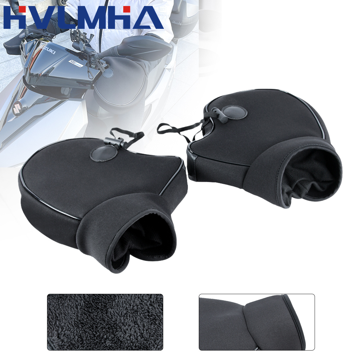 Motorfiets Dik Warm Stuur Mof Waterdichte Scooter Grip Handvat Bar Mof Winter Beschermende Warmer Thermische Dekking Handschoenen: Default Title