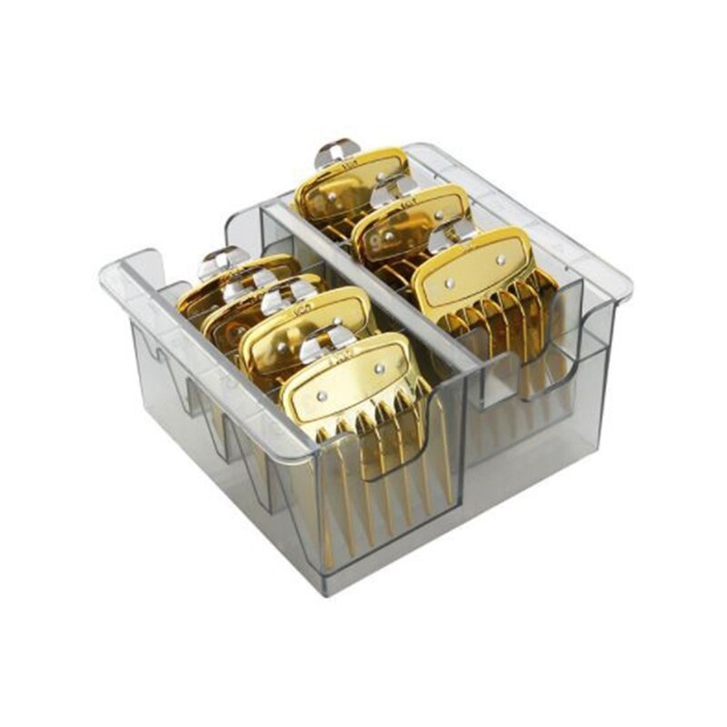 8 Sizes Hair Clipper Limit Guide Comb Metal Hair Clipper for WAHL Comb Universal Hair Clipper Comb in Gold with Box: Default Title