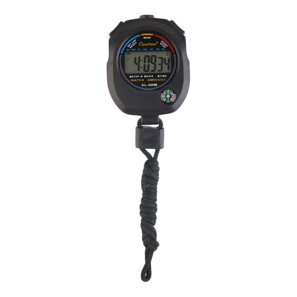Sports Stopwatch Handheld Digital LCD Sports Stopwatch Chronograph Counter Timer with Strap