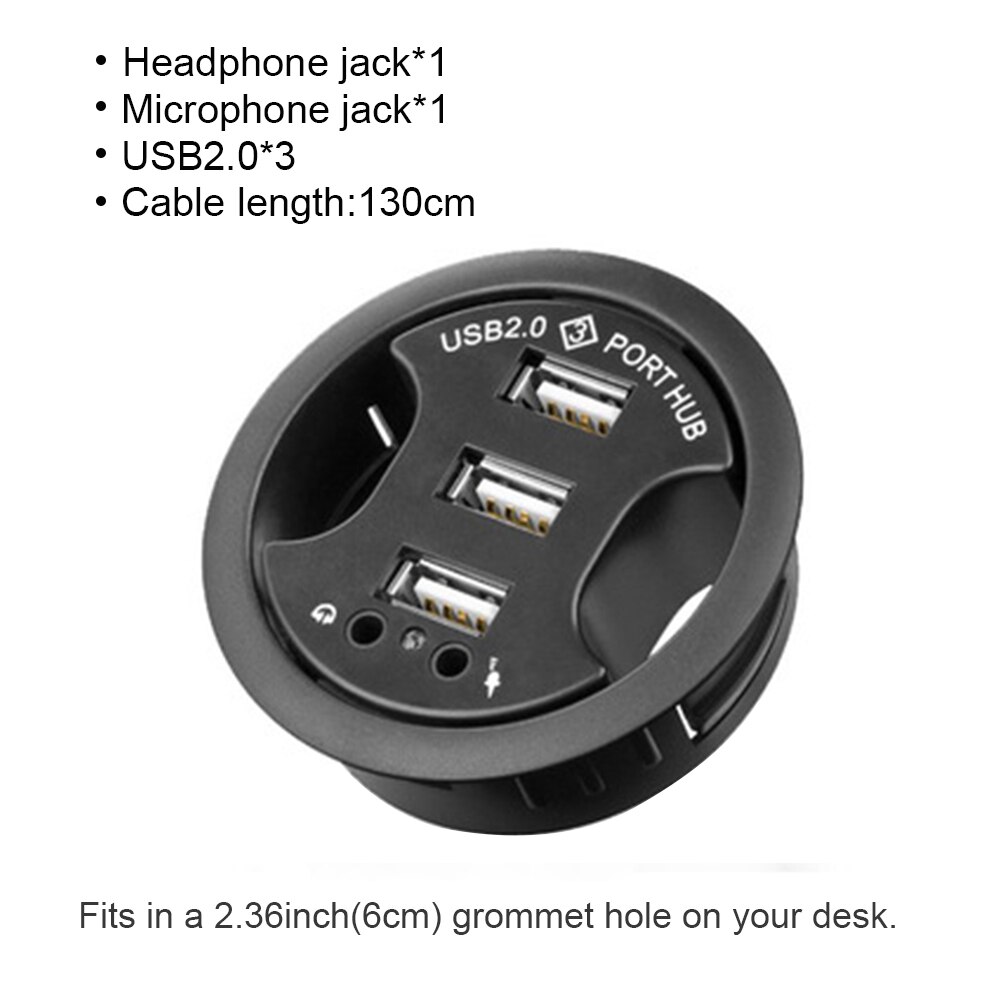 USB Desk Hub USB3.0 HUB With 4 Port USB3.0 Headphone/Mircophone Adapter For Desktop PC USB HUB Desk Mount USB 3.0 Splitter