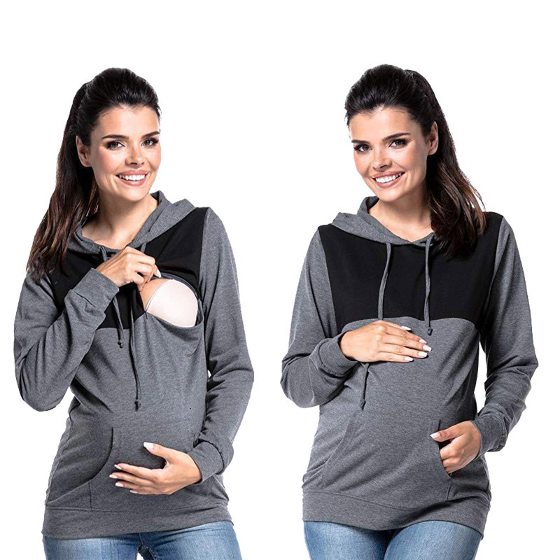 Orthographe couleur femme enceinte vêtements Lactation capuche maternité hiver vêtements Embarazada Parent vêtements hauts
