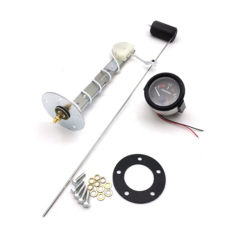 2" Car Oil Fuel Level Gauge Sending Unit Kit LED Pointer Meter With Fuel Sensor E-1/2-F Pointer