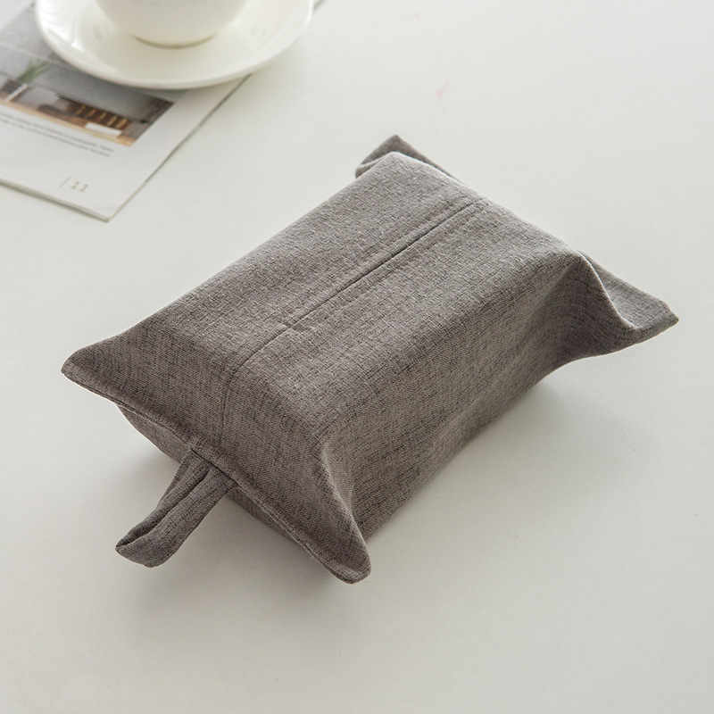 Boîte à mouchoirs en tissu à corde suspendue, Style minimaliste, couverture de mouchoirs pour salon, bureau domestique, sac en papier monté sur voiture, Type suspendu: Gris foncé