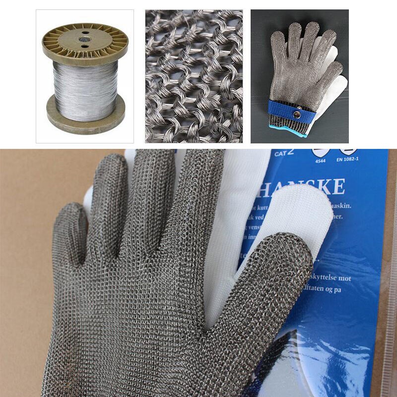 Nmsafety Ansi A5 Snijbeschermingshandschoenen Veiligheid Rvs Metalen Gaas Metalen Slager Handschoenen