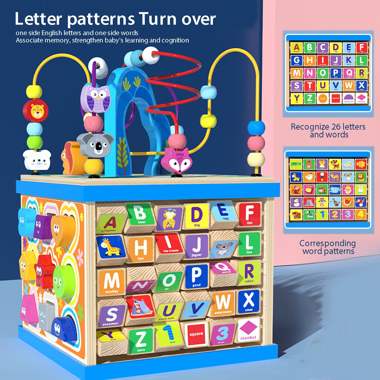 Kinderen Houten Multifunctionele Puzzels Kraal Schatkist Board Game Kids Early Learning Intellectuele Leren Wiskunde Speelgoed