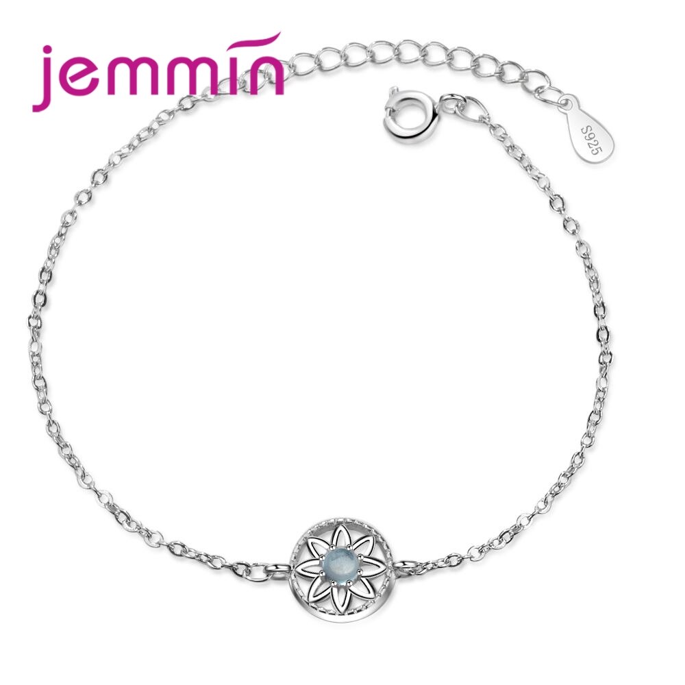 Bohemen Stijl Bloem Hanger Armbanden Voor Vrouwen Mode-sieraden 925 Sterling Zilver Maat Verstelbaar Hand Chain: Silver