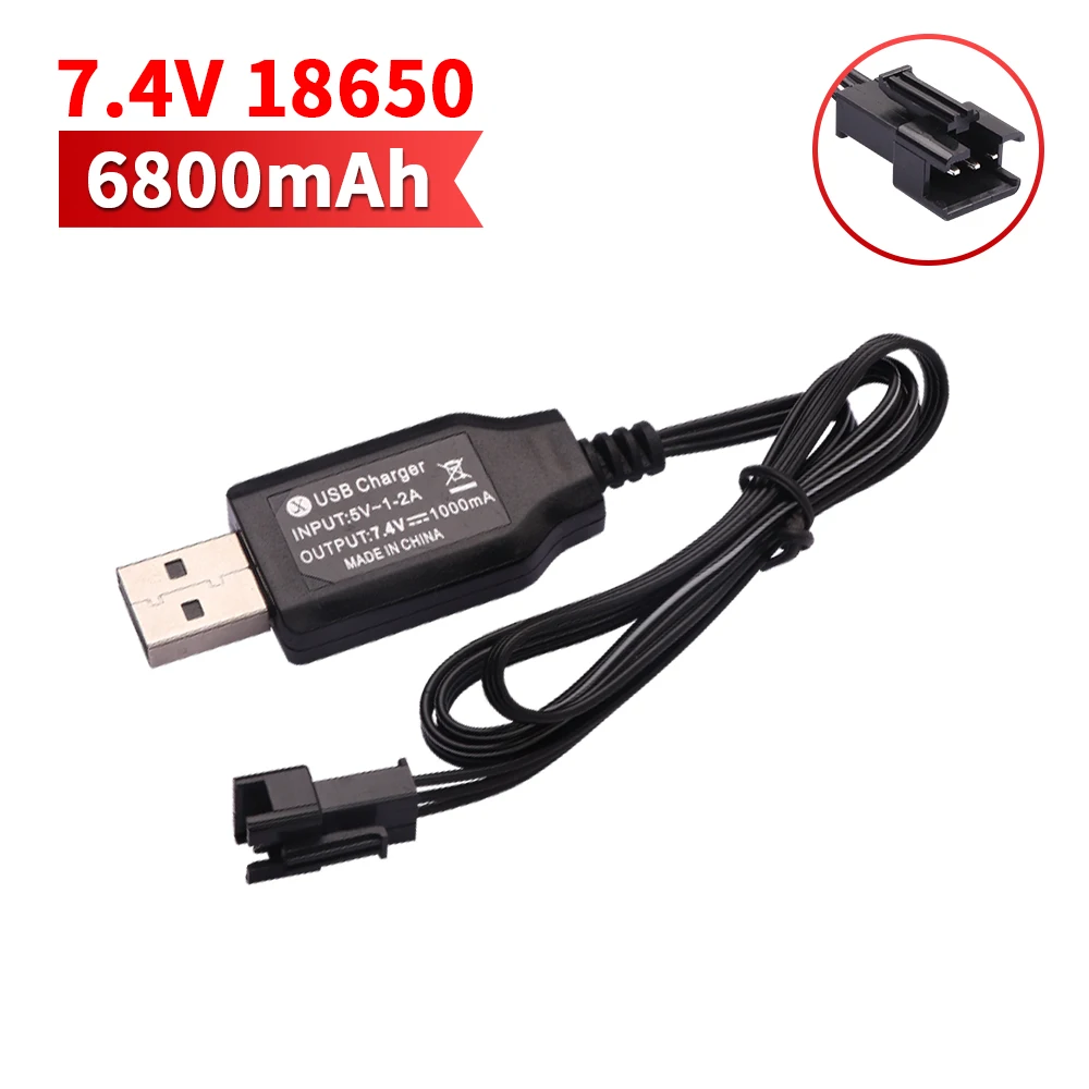 7.4v 6800 mah 18650 lipo-akkua  q46 wltoy 10428 12428/12423 x9115 144001 rc auton varaosille 7.4v suurikapasiteettista akkua: Musta