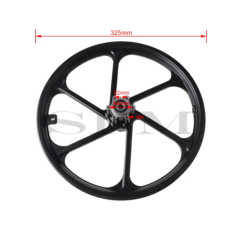 16 inch aluminium lichtmetalen wielnaaf 16 x 1.75 schijfrem voorvelg voor cms bike  f16 f16- plus elektrische fiets, scooter en vouwfiets.