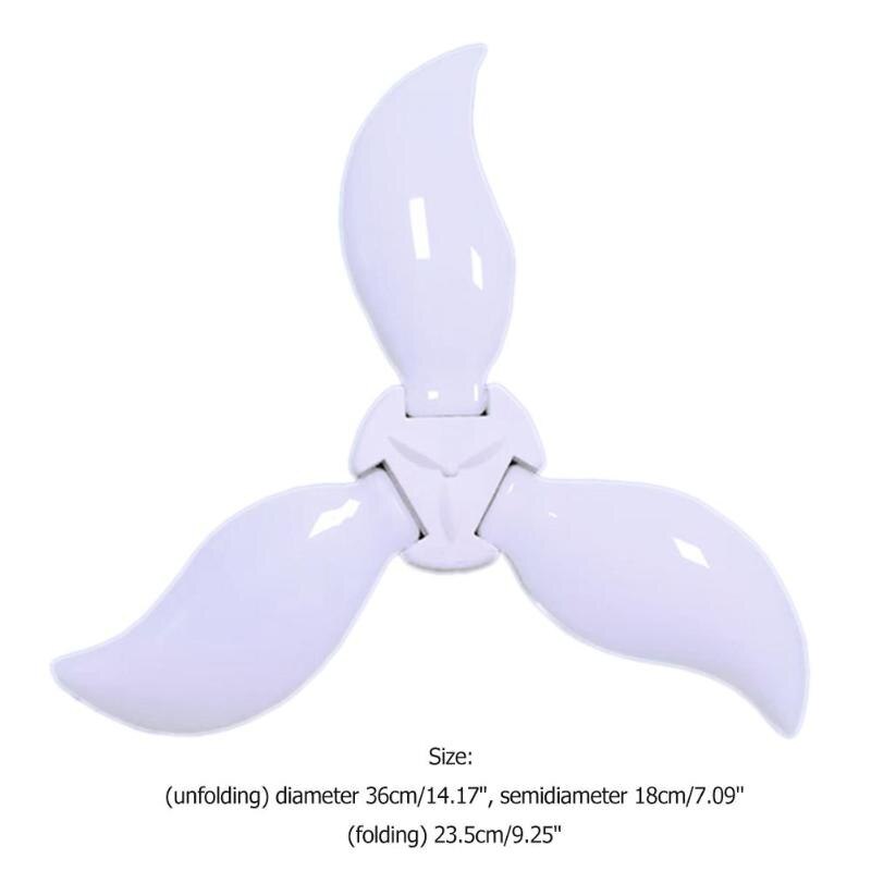 Vifte trebladet ledet lampe 45w e27 sammenleggbar energisparende taklampe hjemme