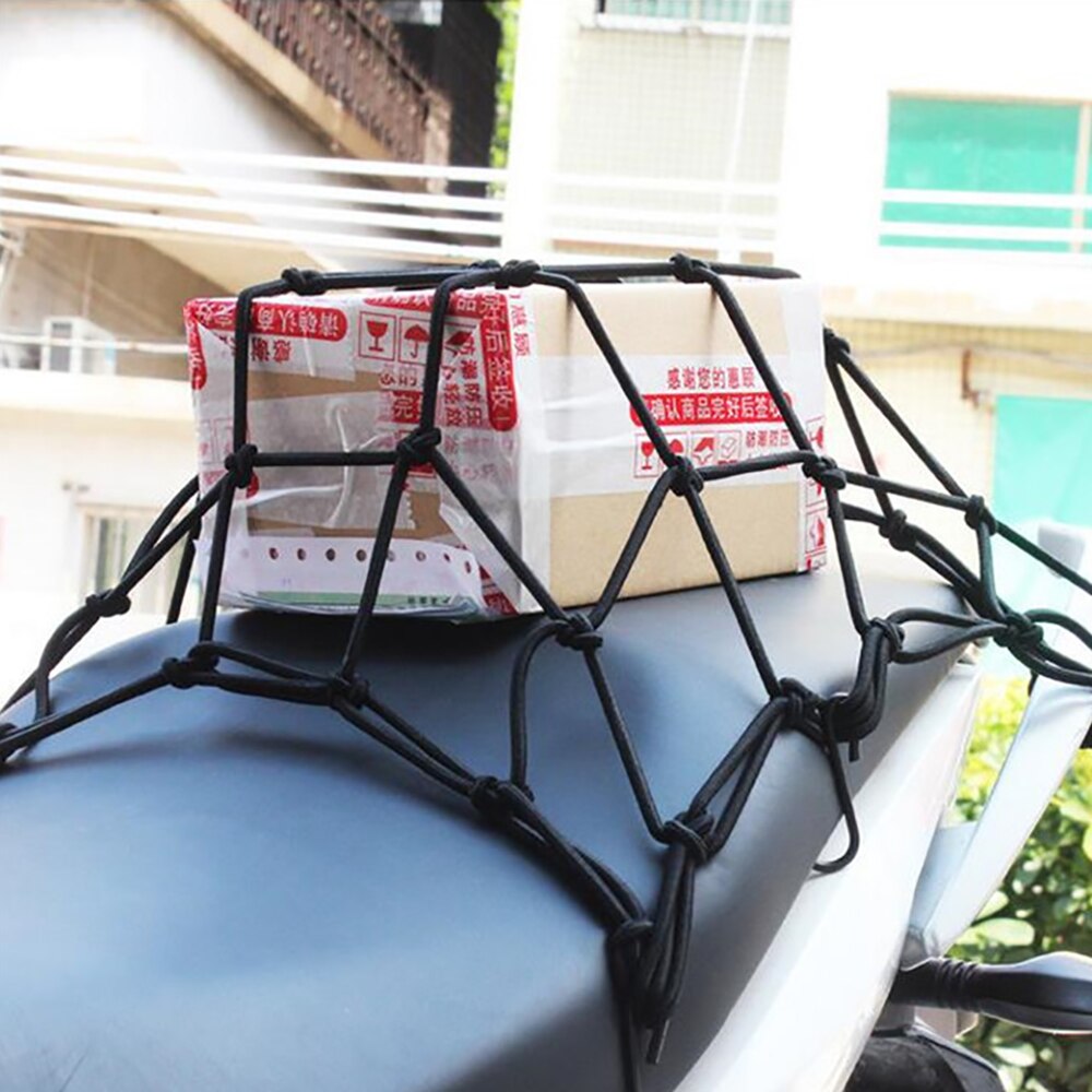 40X40Cm Bagagenet Motorhelm Mesh Opslag Motorhelm Bungee Bagage Compressie Ctorage Cargo Afwerking Netto 6 haken