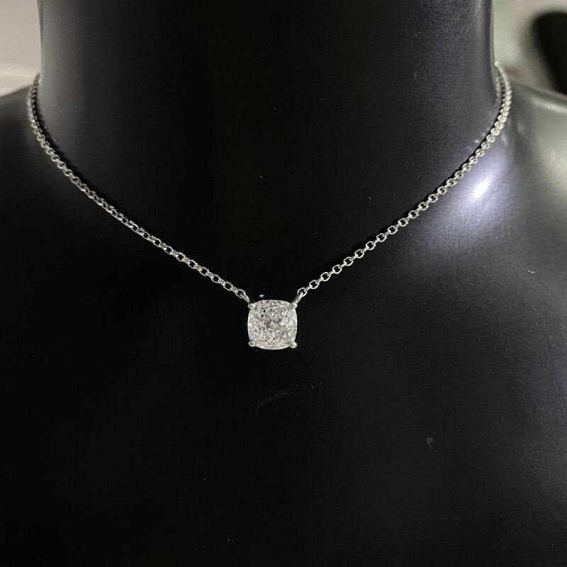 Oevas 7*7Mm Hoge Carbon Diamant Fonkelende Zirkoon 100% 925 Sterling Zilveren Hanger Ketting Voor Vrouwen Bruiloft fijne Sieraden