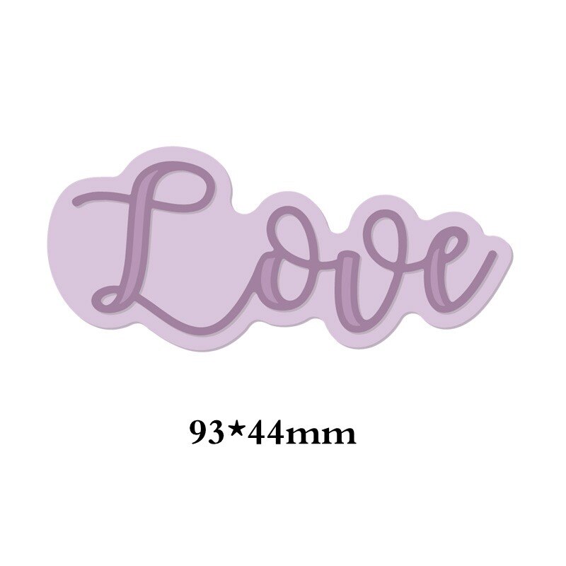 Mots mélangés découpe de métal pochoir pour bricolage Scrapbooking décoratif gaufrage artisanat découpe modèle Sentiment: Love