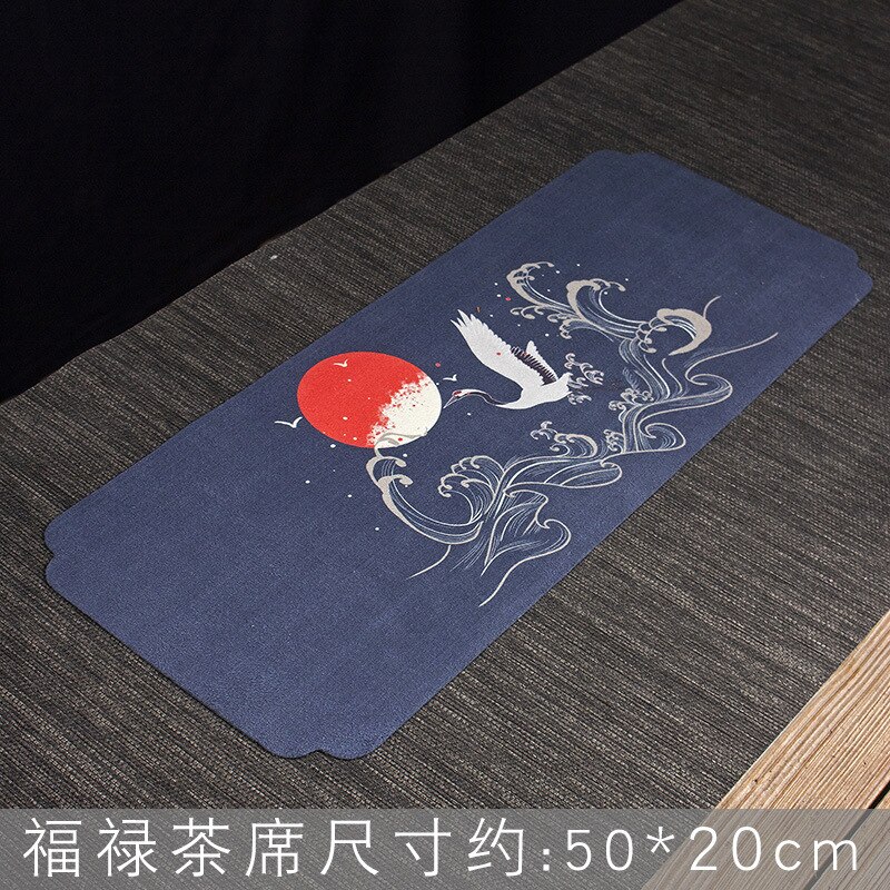 Torchon peint, torchon à thé, nappe de table, tapis de thé absorbant, théière, pièces de rechange pour cérémonie du thé Zen: A