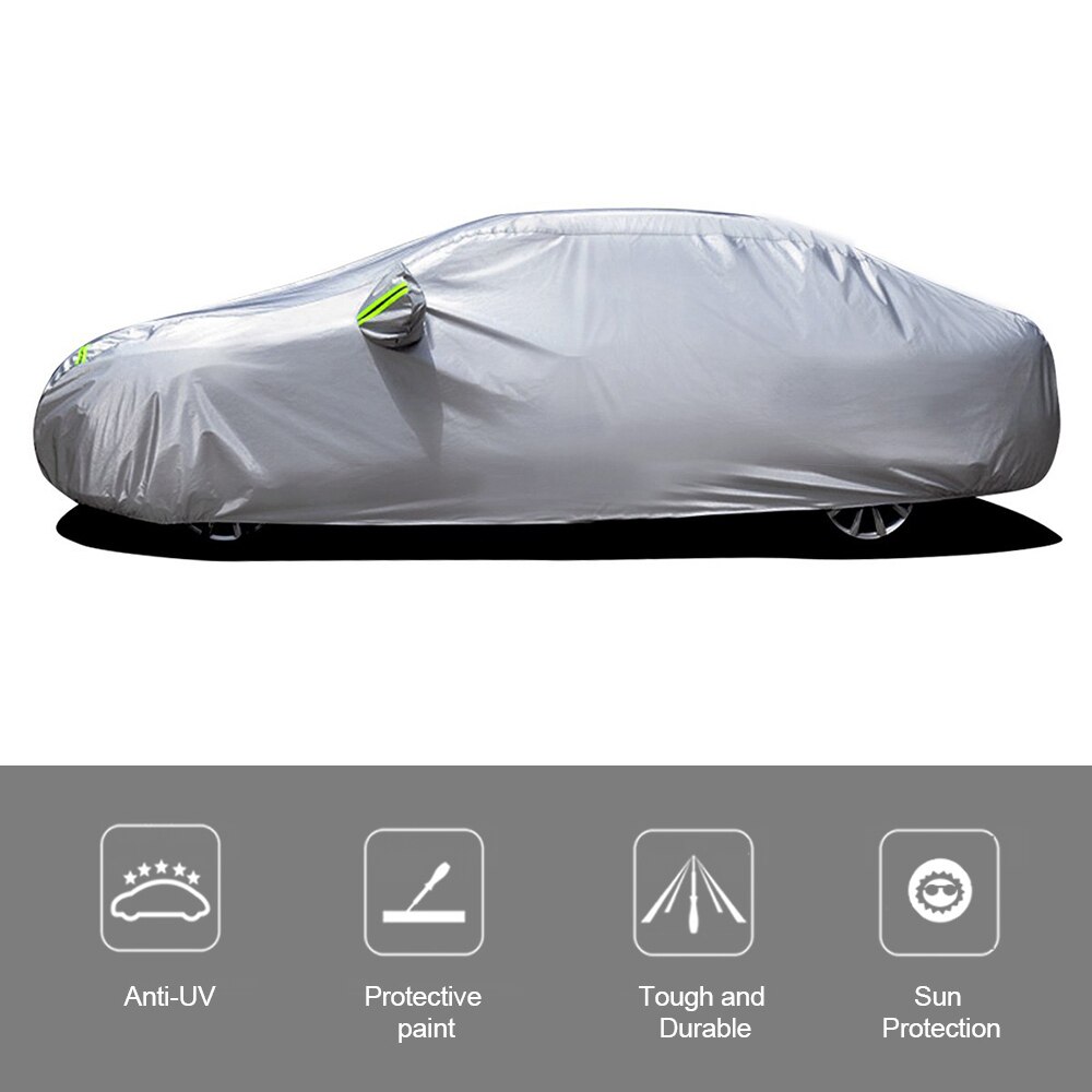 Full Car Cover Indoor Outdoor Zonnebrandcrème Warmte Bescherming Stofdicht Anti-Uv Krasbestendig Reflecterende Strip Auto Covers