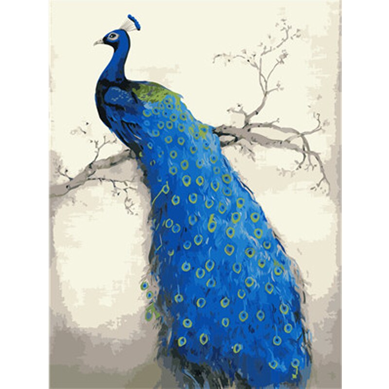Home Decor peacock animal painting diy oil painting by numbers kit diy canvas painting unique for adults and children