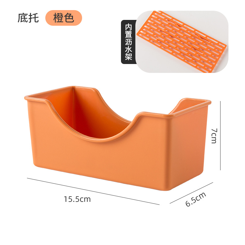 Spit Bone Dish Household Food Grade 6 Inch Plastic Spit Bone Dish Round Square Set Dining Table Garbage Plate: orange