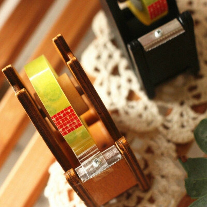 Porte-ruban adhésif en bois Style Vintage, distributeur de ruban adhésif Style chat mignon, fourniture de papeterie de bureau, outil de scellage de coupe de ruban adhésif