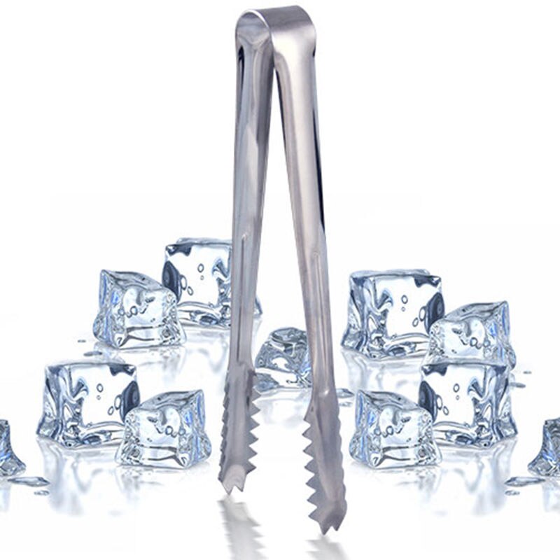 1 Uds pinzas de hielo de buena accesorios de cocina para Bar pinza de barbacoa de acero inoxidable pinzas para comida, hielo y pan