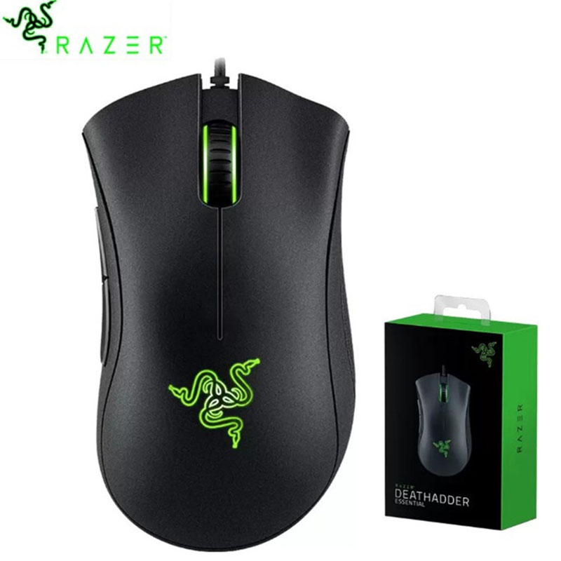 Razer DeathAdder Essentiële Bedrade Gaming Muis Muizen 6400 DPI Optische Sensor 5 Onafhankelijk Knoppen Voor Laptop PC Gamer