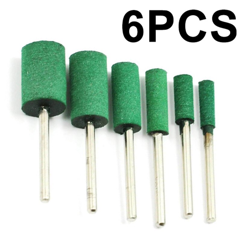 6pcs/set 4~12mm Rubber Cylinder Head Polishing Buffing Grinding Drill Tools Kit