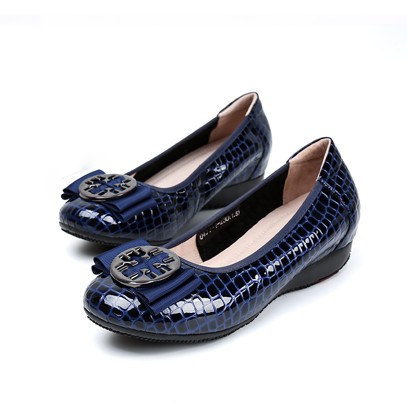 Escarpins à Tête Ronde et Talons Bas pour Femme, Chaussures Élégantes de Luxe, Grande Taille, à Enfiler, Offre: Bleu / 40