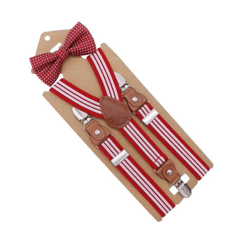 Boys Girls Kids Adjustable Elastic Y-back Braces Baby Suspenders Bow Tie Set Butterfly Necktie Wedding Ring Bear: 18