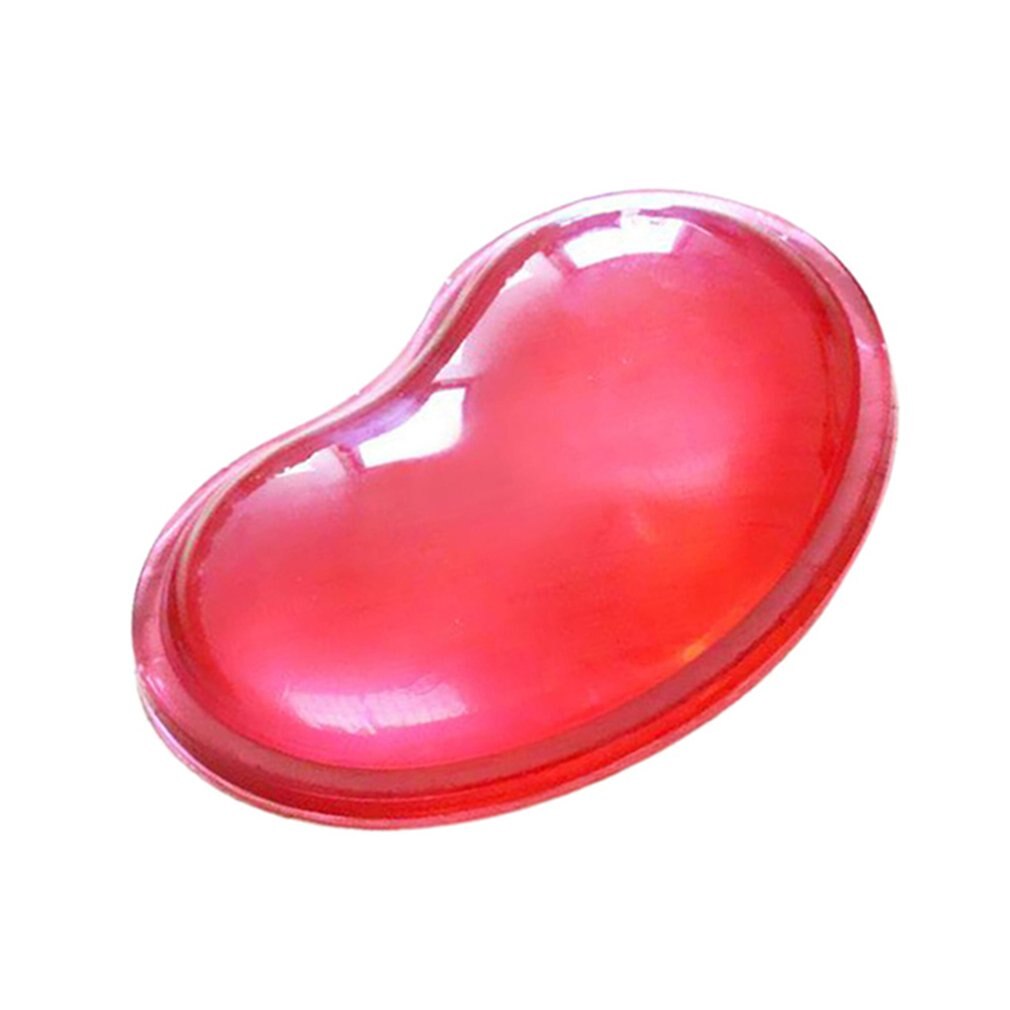 wavy comfort gel computer mouse hand wrist rests support cushion pad silicone heart-shaped wrist pad: Red