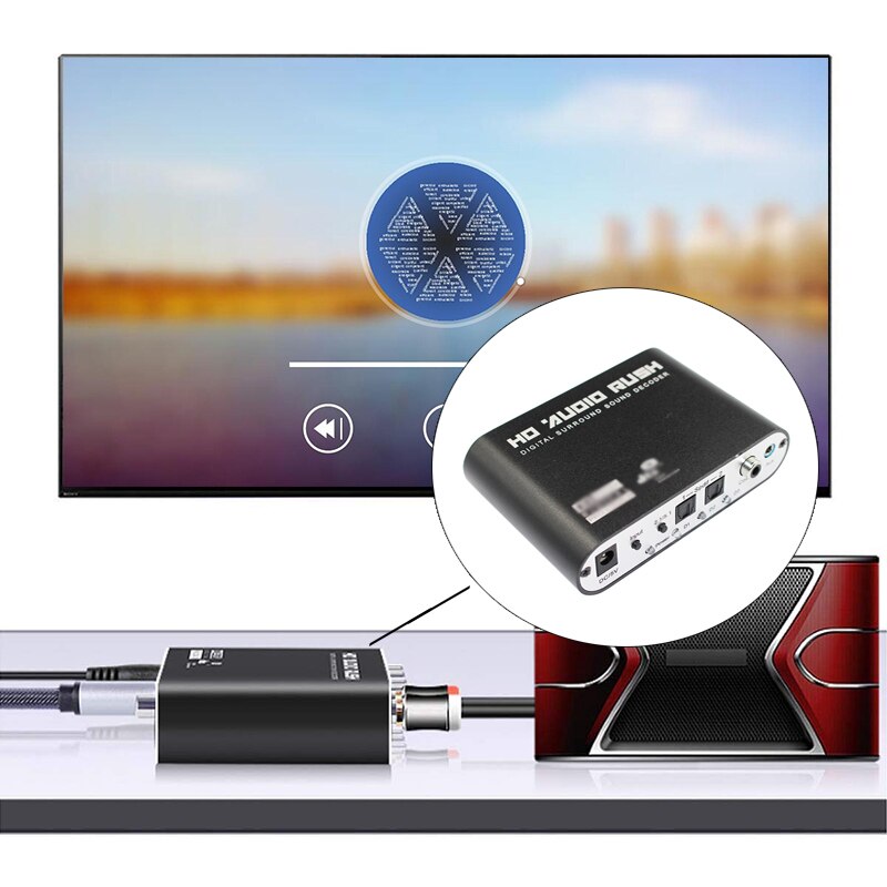 1 pièces 5.1 canaux AC3/DTS numérique Audio convertisseur vitesse Surround son Rush décodeur HD lecteurs pour PC DVD casque