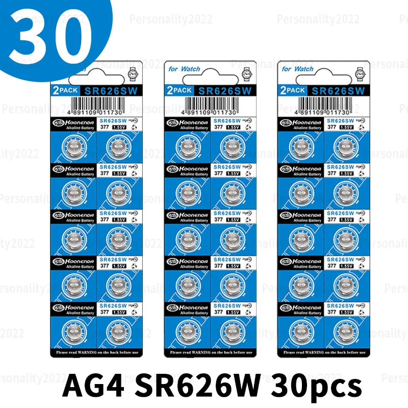10-100 pz AG4 1.55 v Batteria Alcalina LR66 LR626 L626F SR626SW 377 Batterie a Bottone per Orologio Piccoli Dispositivi Elettronici: Oro
