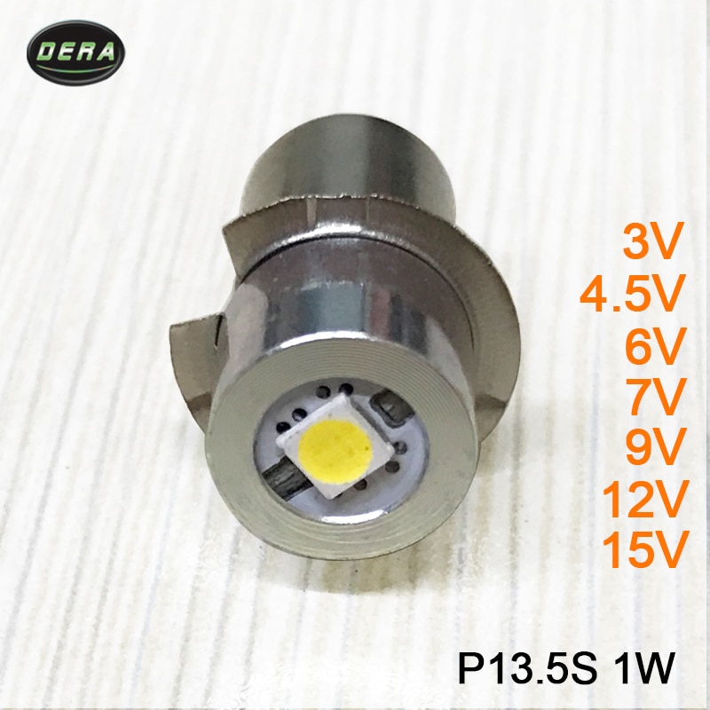 1w P13.5s 3v 3.7v (3.4-4.2 v) 4.5v 6v 7v 9v 12v 15v lampe de poche LED ampoules de torche avec épister puces lampe de poche LED ampoule 1watt