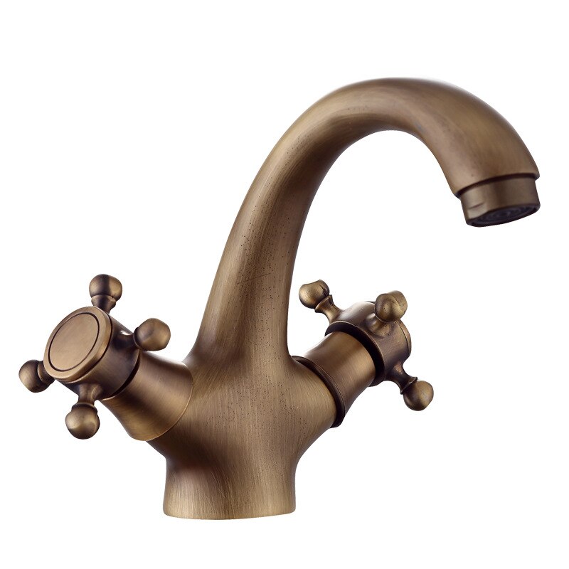 Grifo de latón con acabado de bronce antiguo para baño, grifería mezcladora de agua fría y para lavabo, accesorios de baño: Default Title