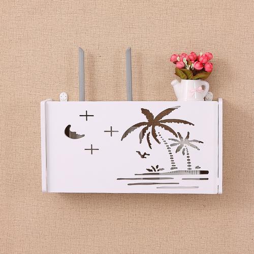 Wifi Router Regal Lagerung Box Kabel Power Draht Halterung Lagerung Boxen Drahtlose Stecker Organizer Regal Wand Montiert Drähte Organizer: Coconut Tree-Large
