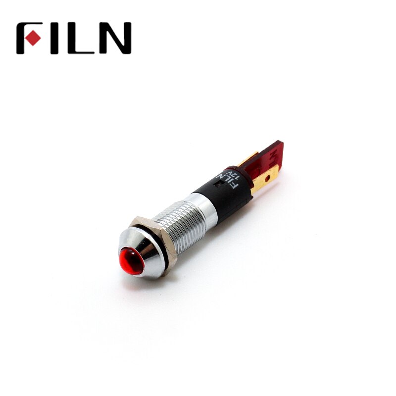 8mm LED signal light red yellow blue green white 12v 110v 24v 220v metal indicator light