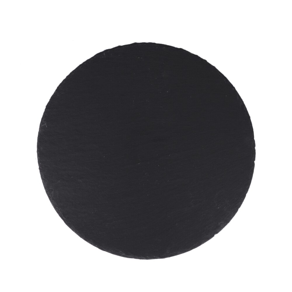 1pc naturliga skiffer tallrik restaurang biff sushi display maträtt svart slabstone grillpanna bankett tallrik serveringsrätt  (25cm runda)