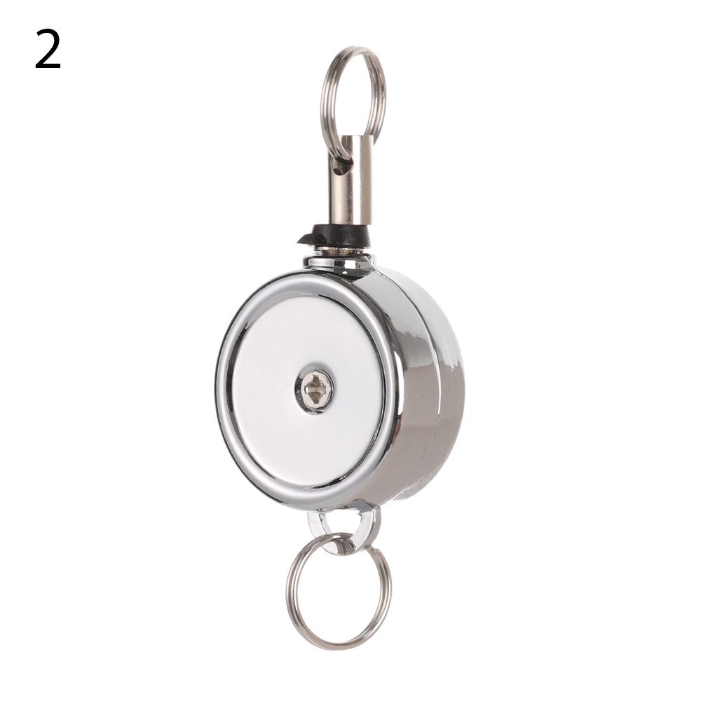 1 stuk metalen anti-verloren clip, sleutelhanger, badgehouder, lanyard, intrekbaar: WIT