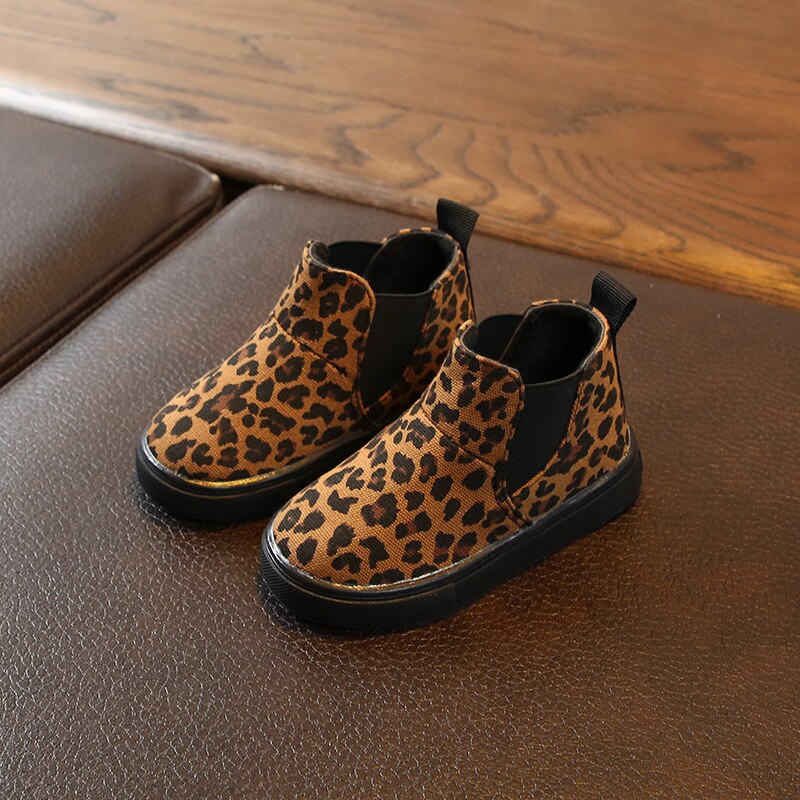 Rubberen laarzen voor meisjes, kinderen, babyschoenen, enkelwarme luipaardprint enkellaarsjes voor meisjes, babyjongens, kinderschoenen