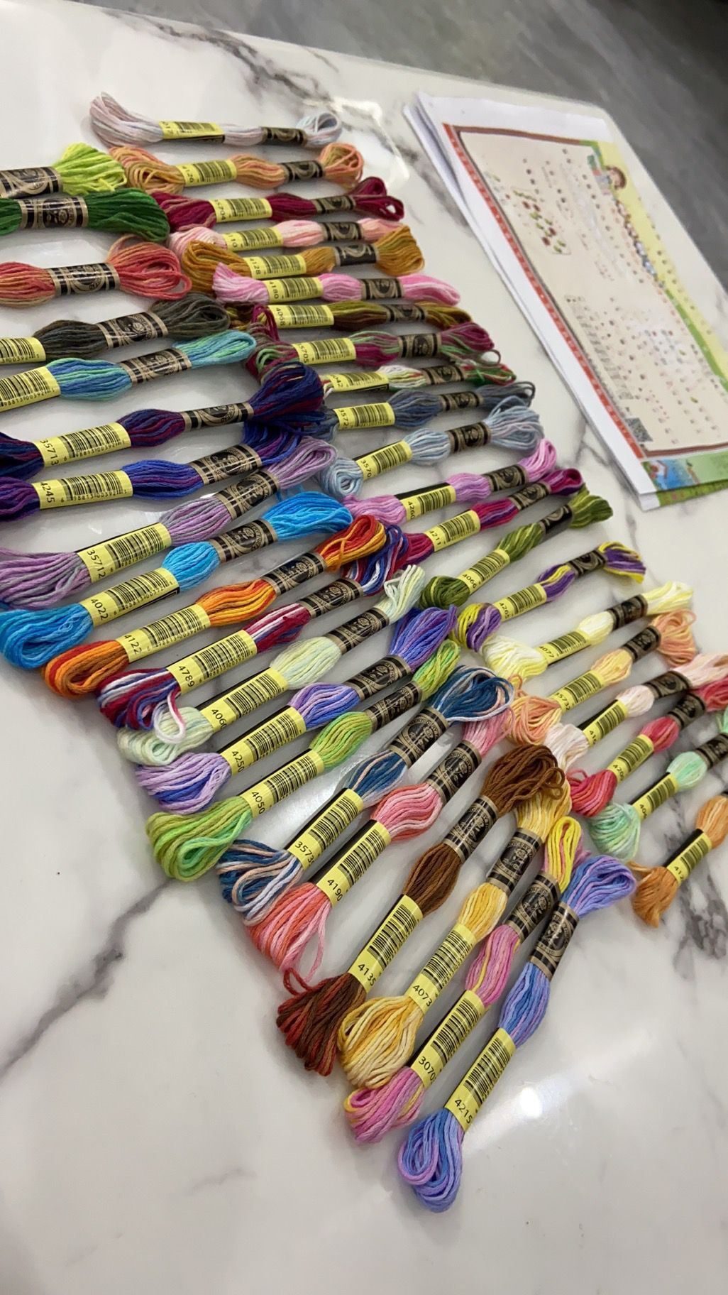 Hilo de bordado de algodón egipcio mercerizado, 41 colores variados, 8 metros por madeja, punto de cruz
