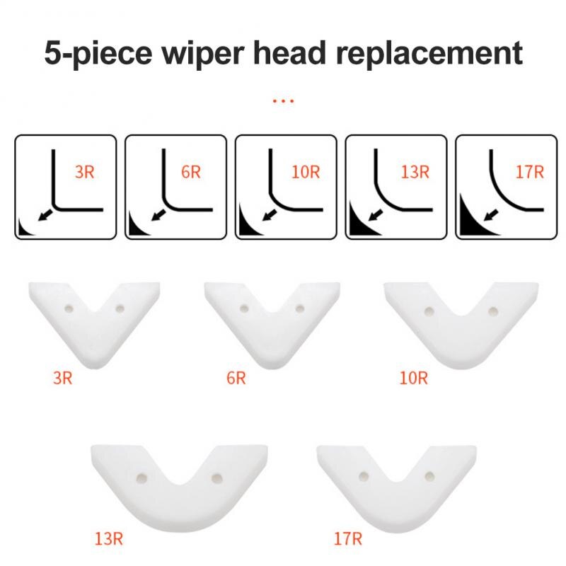Raspador de silicona 5 en 1, removedor de pegamento, cuchillo de ángulo, espátula para hendiduras de belleza, Kit de rascador de lechada, herramienta de calafateo Coner multifunción