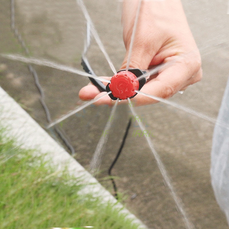 10-50pcs Adjustable Micro Drip Irrigation System Watering Sprinklers Red Head Micro Flow Drip Anti-clogging Emitter Dripper