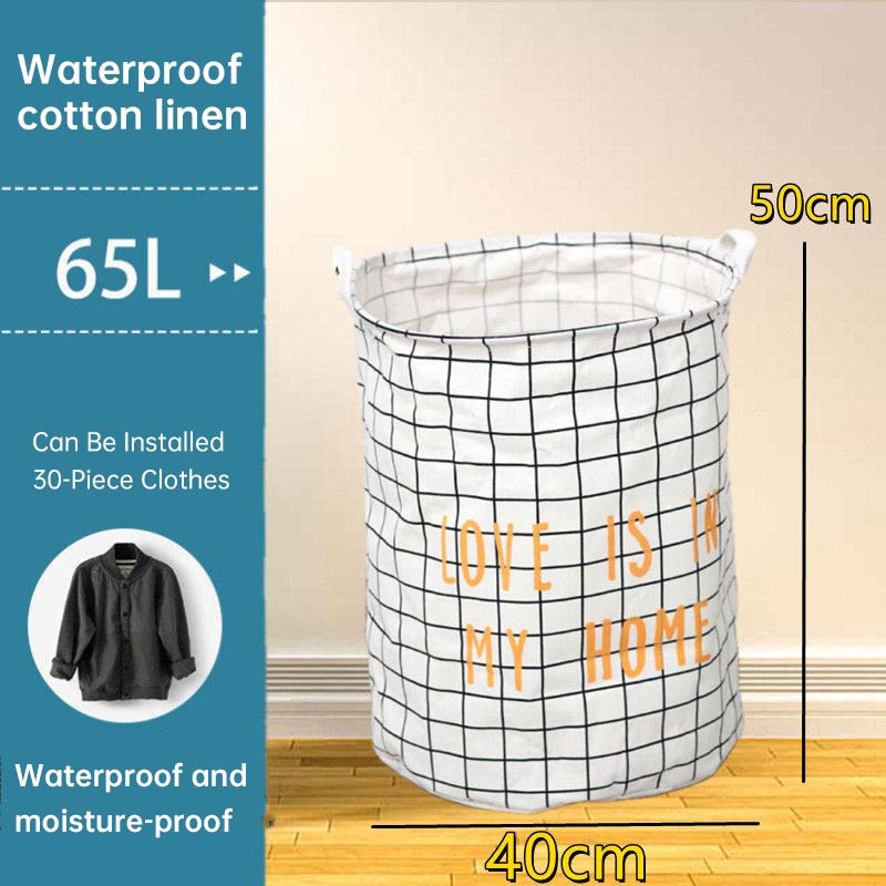 Household Dirty Clothes Hamper Basket Folding Over Sized Toy Storage Bucket Laundry Hampers with Easy Carry Extended Handles: S