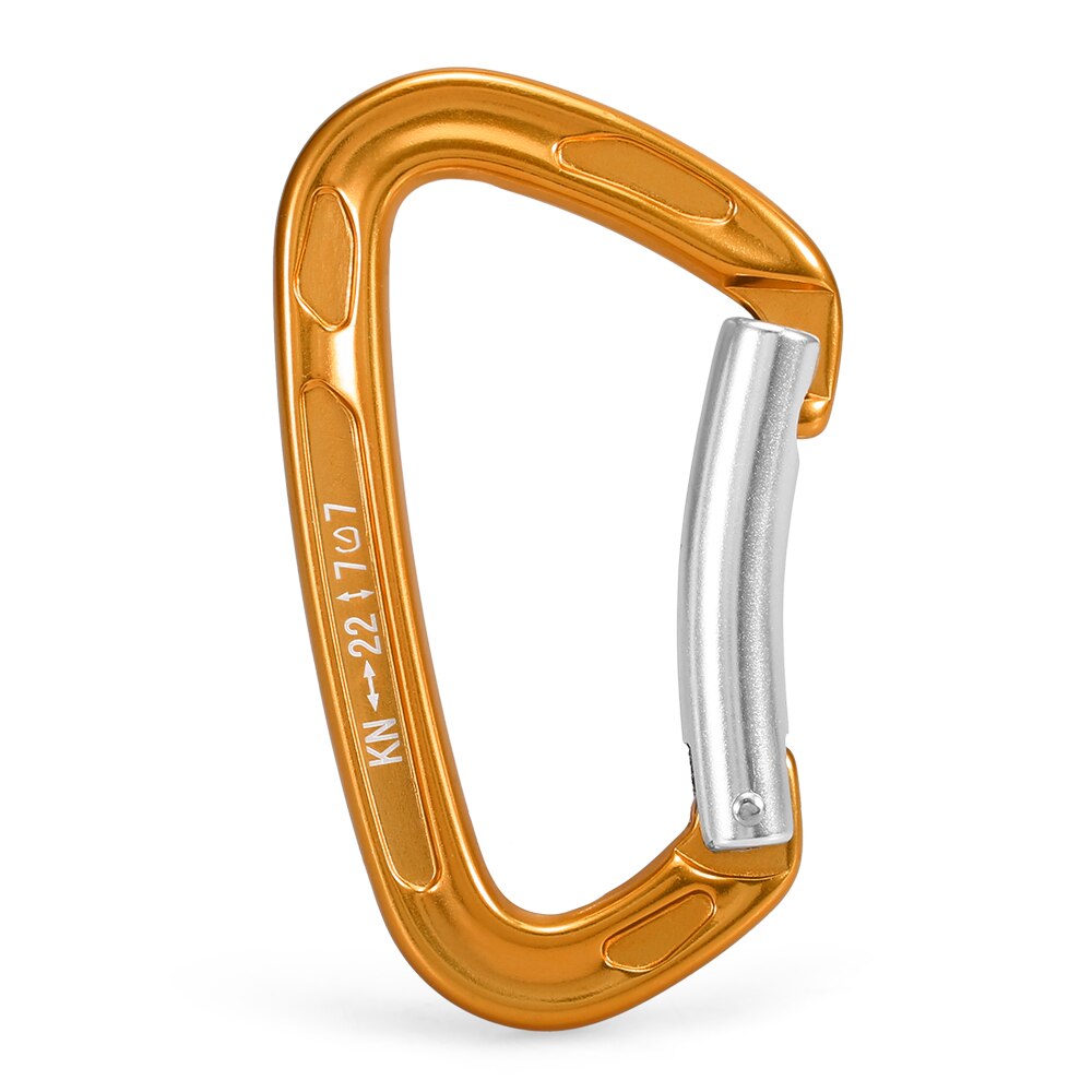 22KN / 24KN Straight Gate Carabiner Non-locking Gate Carabiner Climbing Canyoning Backpacking Hammocks Key Nose Carabiner: Orange  SGM7101A