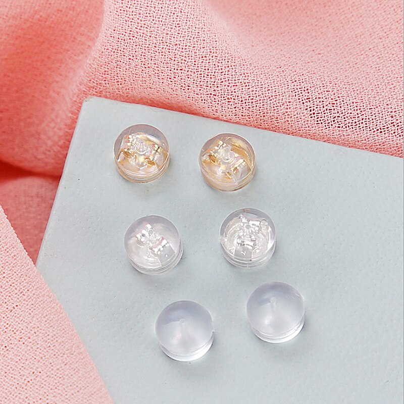 10pcs 4.5x5mm Earring Backs Soft Safety Silicone Hypoallergenic for DIY Jewelry Earring Stud Earrings