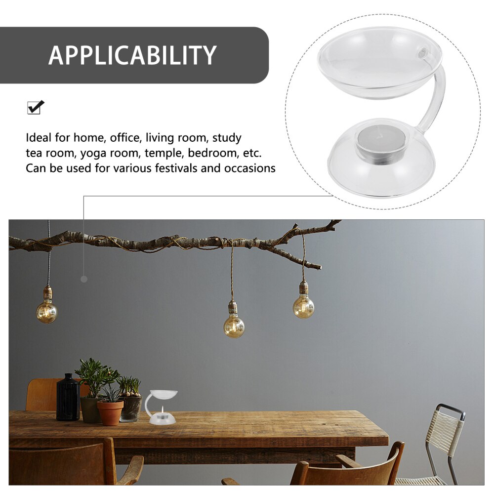 1pc Incense Stove Aromatherapy Furnace Glass Essential Oil Burner Candle