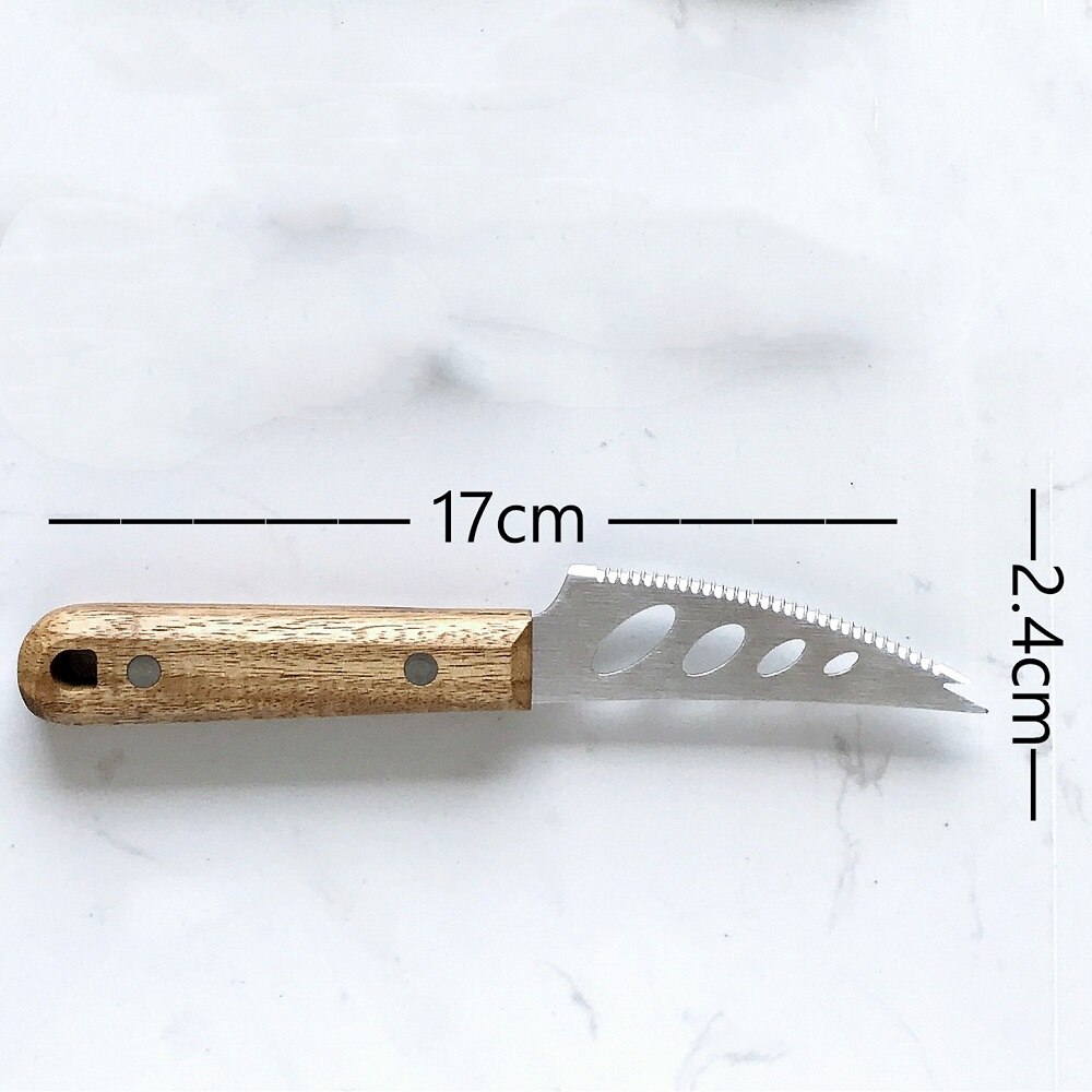 Ensemble de couteaux à fromage Smiley, Gadgets de cuisine multifonctionnel, en acier inoxydable, couverts à fromage Smiley, accessoires, outils de cuisine,: four hole knife2